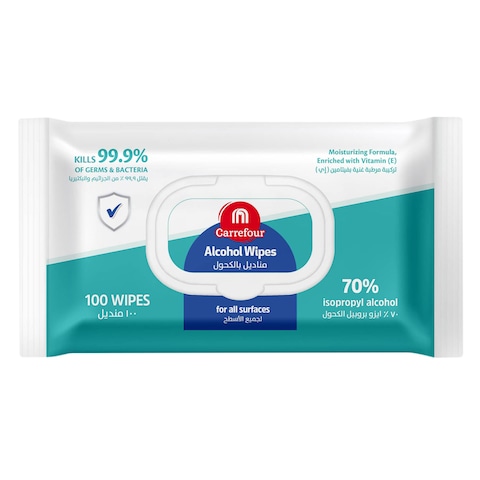 Carrefour Alcohol Wipes 100 Count