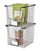 InterDesign Classico Stackable Basket 8 x 10 x 7.75 inch Matte Black