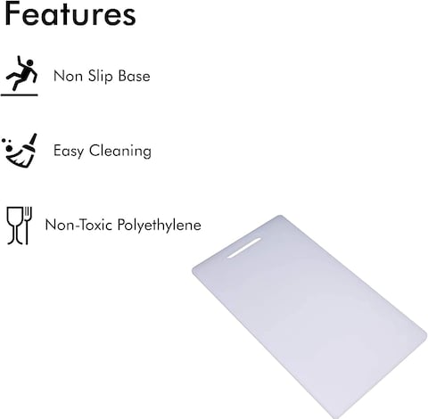 Generic Kitchenmark Chopping Board With Hanging Hole Non-Slip Base Rectangular Kitchen Serving Board Cutting Board, Strong &amp; Durable Non-Toxic Polyethylene (S - 24X13cm)