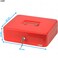Rubik X-Large Cash Box With Key Money Tray Coin Slot Tray Steel Register For Small Business, Durable Portable Security Lockable Money Box Safe For Cash Storage (Red)