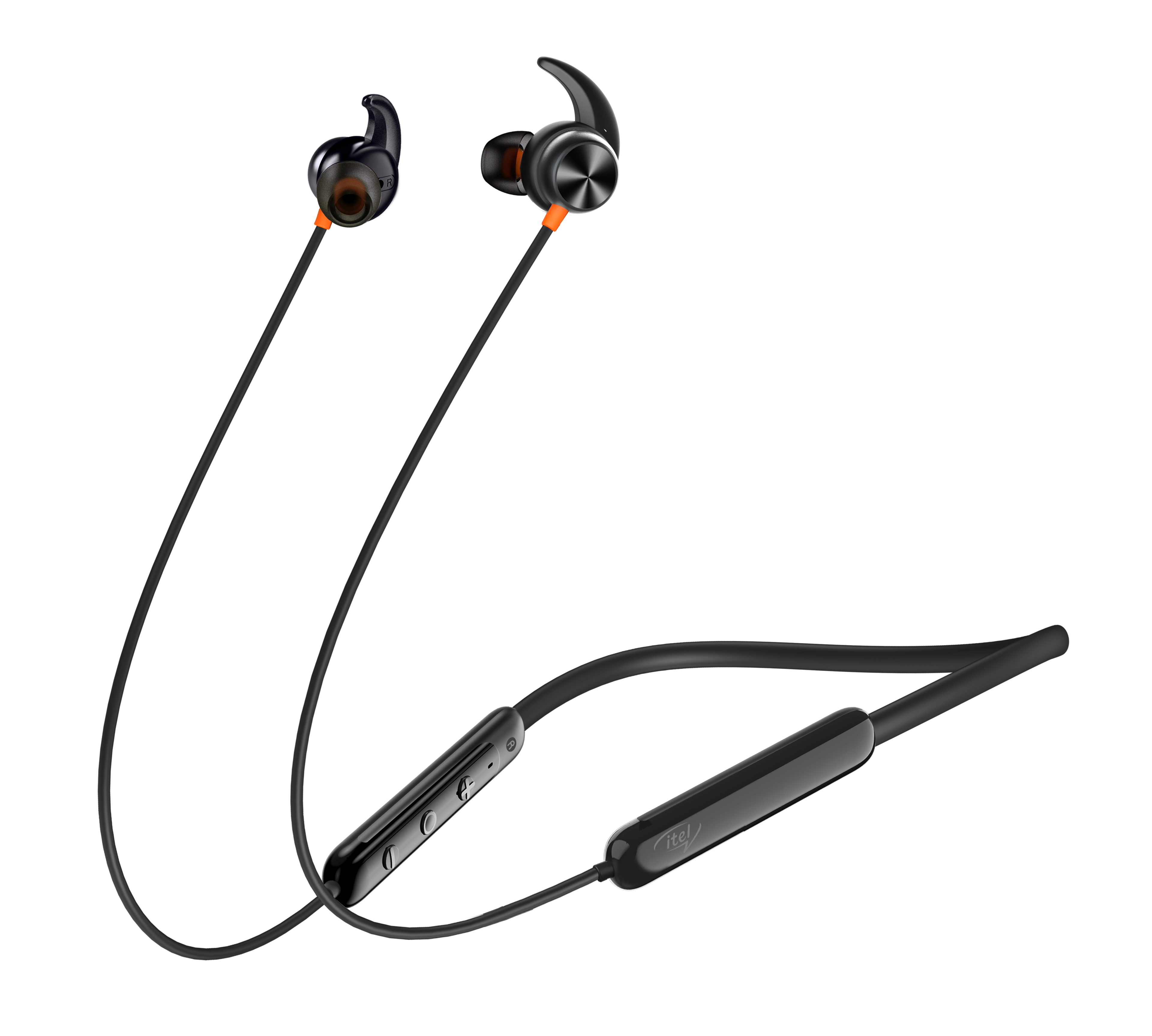 Buy itel Wireless Neckband IEB-35 Black with magnetic earbuds,12-Hour ...