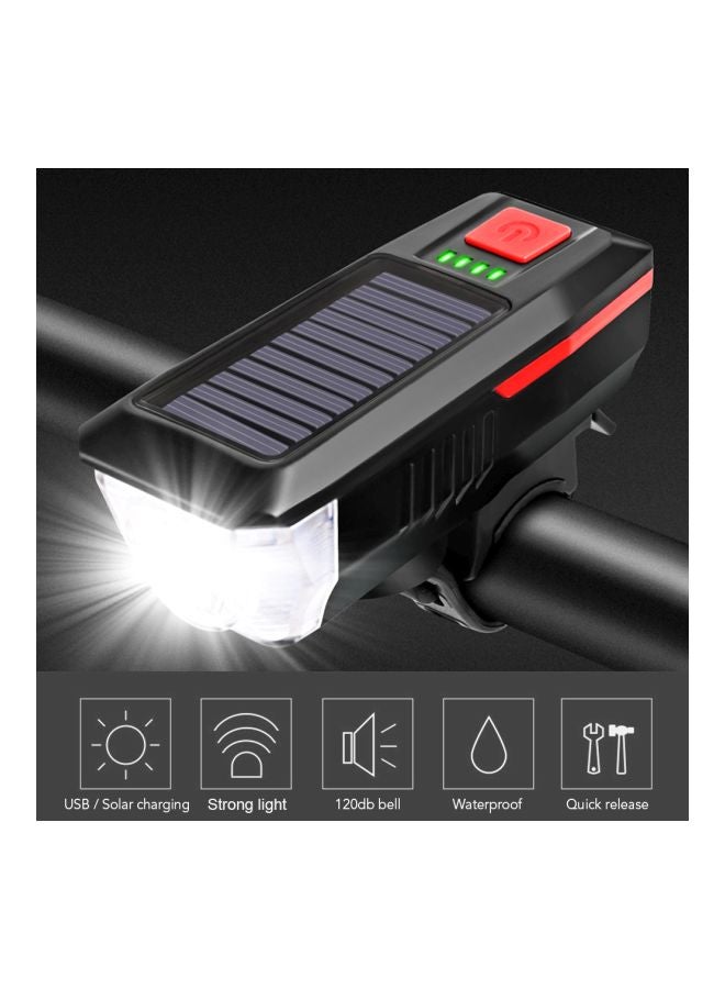 Generic Solar Powered Rechargeable Bike Light 11X3.5X4cm