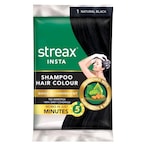 Buy Streax Insta Shampoo Hair Colour Natural Black 25ml in UAE