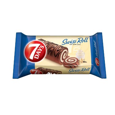 Buy 7Days Swiss Roll Vanilla Filling 55g Online | Carrefour UAE
