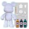 COOL BEAR COIN PIGGY BANK FIGURE (9 inch - 23 cm) ACRYLIC DRIP POUR PAINT COMPLETE KIT, Colors: Gold, Black, Blue-Green. Acrylic Rich Pigments Fluid Flow Paint, Arts and Crafts.
