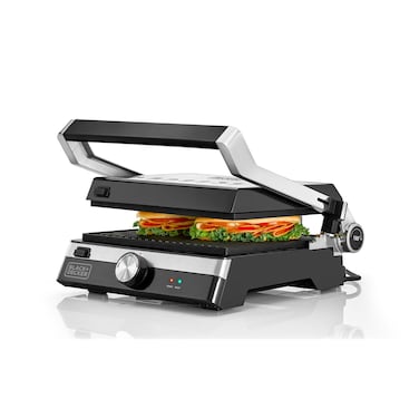 Black &amp; Decker Family Health Grill CG2000-B5, 2000 W, Black and Silver, Cool Touch Handle