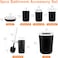 Bathroom Accessories Set of 6 Unique Design 6 Pieces Bathroom Accessory Set Soap Dispenser Toothbrush Holder Tooth Mug Soap Dish Toilet Brush Rubbish for Bathroom Home Decor (Black)