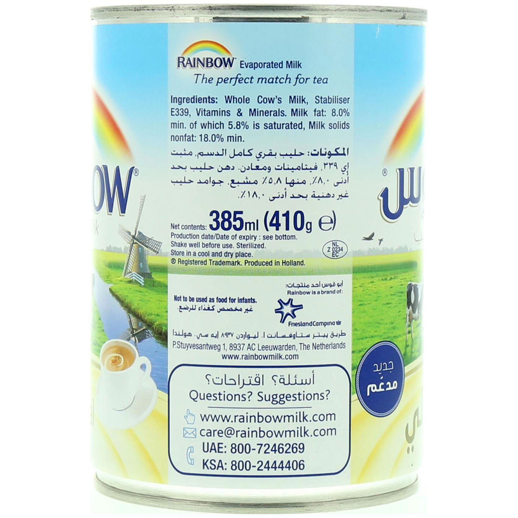 Rainbow Milk Evaporated Original 410 Gram product thumbnail 6