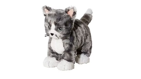 Soft toy, cat grey/white