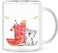 Giftex 11Oz White Ceramic Coffee Mug, Cat And Juice Pic Printed