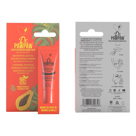 Dr. Pawpaw Multipurpose Soothing Balm Tinted Outrageous Orange 10ml