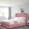 In House Lychee Velvet Bed Frame - King - 200x200 cm - Light Pink