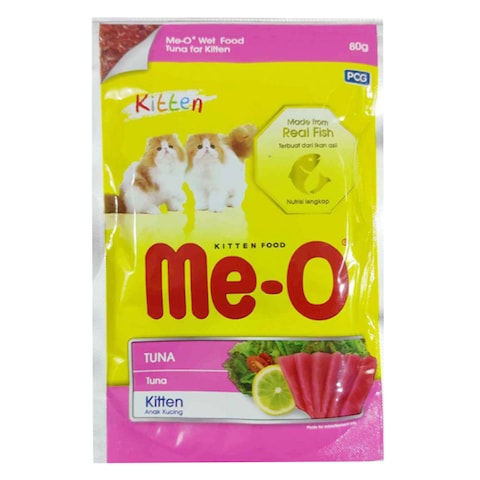 Me-O Kitten Tuna Jelly Wet Food 80g Pouch 12