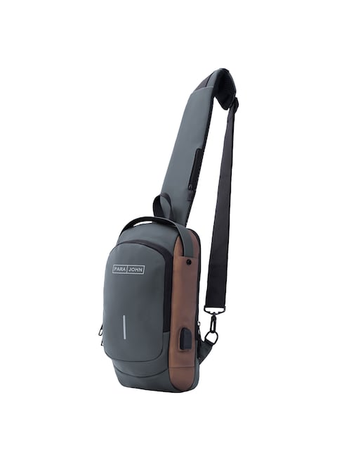 Parajohn Anti Theft Crossbody Sling Bag, Shoulder Backpack, Lightweight Chest Daypack With USB Charging Port - Grey