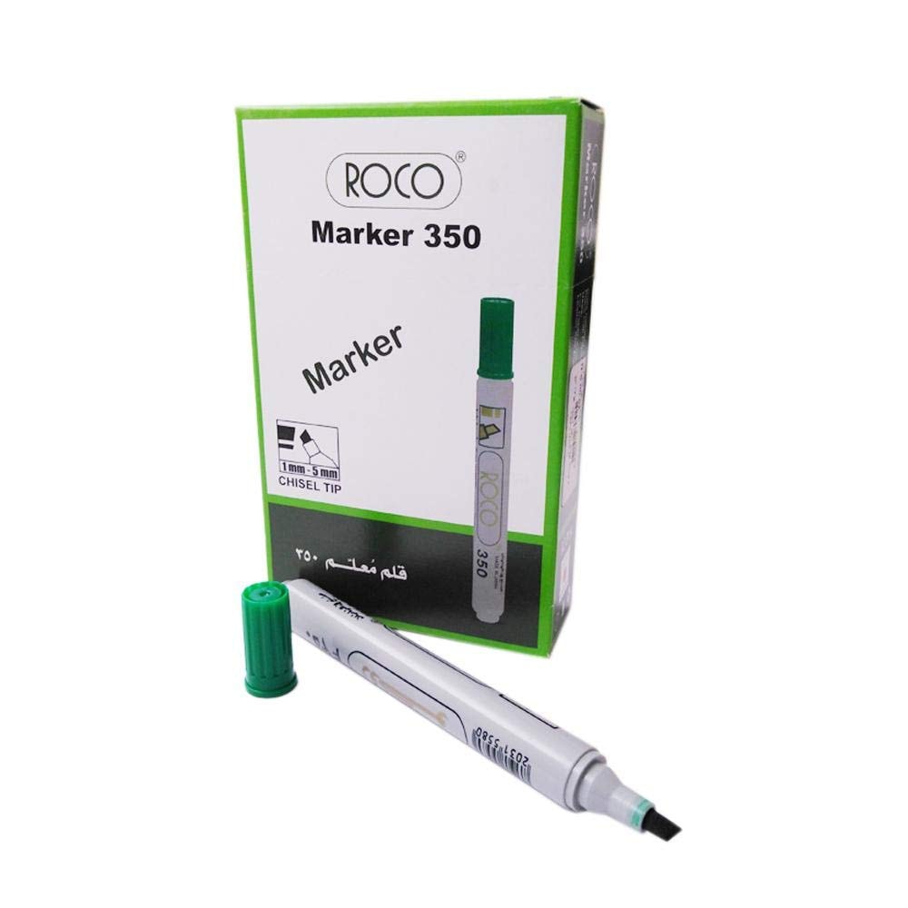 Buy Roco Marker 350 Green Chisel Tip - Set Of 12 Online | Carrefour KSA