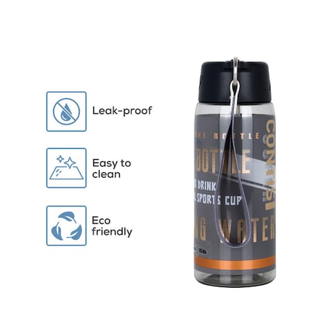 Nova Kids Water Bottle 750ml with Grab String - Black