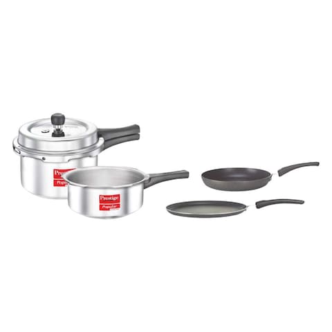 Prestige Popular Svachh Kitchen Starter Pack Silver And Black 3L+2L