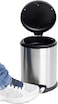 Orchid Stainless Steel Trash Bins, Recycle Bins, Round Step Waste Bin with Soft Close Lid, Durable Cantilever Foot Pedal Mechanism Steel Step Trash Can Wastebasket, Garbage Container Bin (5 Litre)
