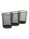Generic 3-Piece Round Mash Waste Basket Trash Black