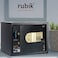 Rubik Large Safe Box A4 Documents Size for Home Office with Key and Pin Code Keypad for Cash Documents Jewelry Passports (38x30x30cm) Black