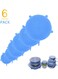 Generic 6Pcs Silicone Stretch Lids Reusable Lids Fit Various Sizes Food Saving Covers For Cups Bowls Cans Translucent Blue 21*4*21Cm