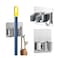 Zalcoon 2 Pcs Mop Broom Holder Wall Mount - Mop Holder Self Adhesive Broom Hanger Stainless Steel For Home Garage Garden Laundry Room Storage, Kitchen Tools Organizer (1 With Hook &amp; 1 Without Hook)
