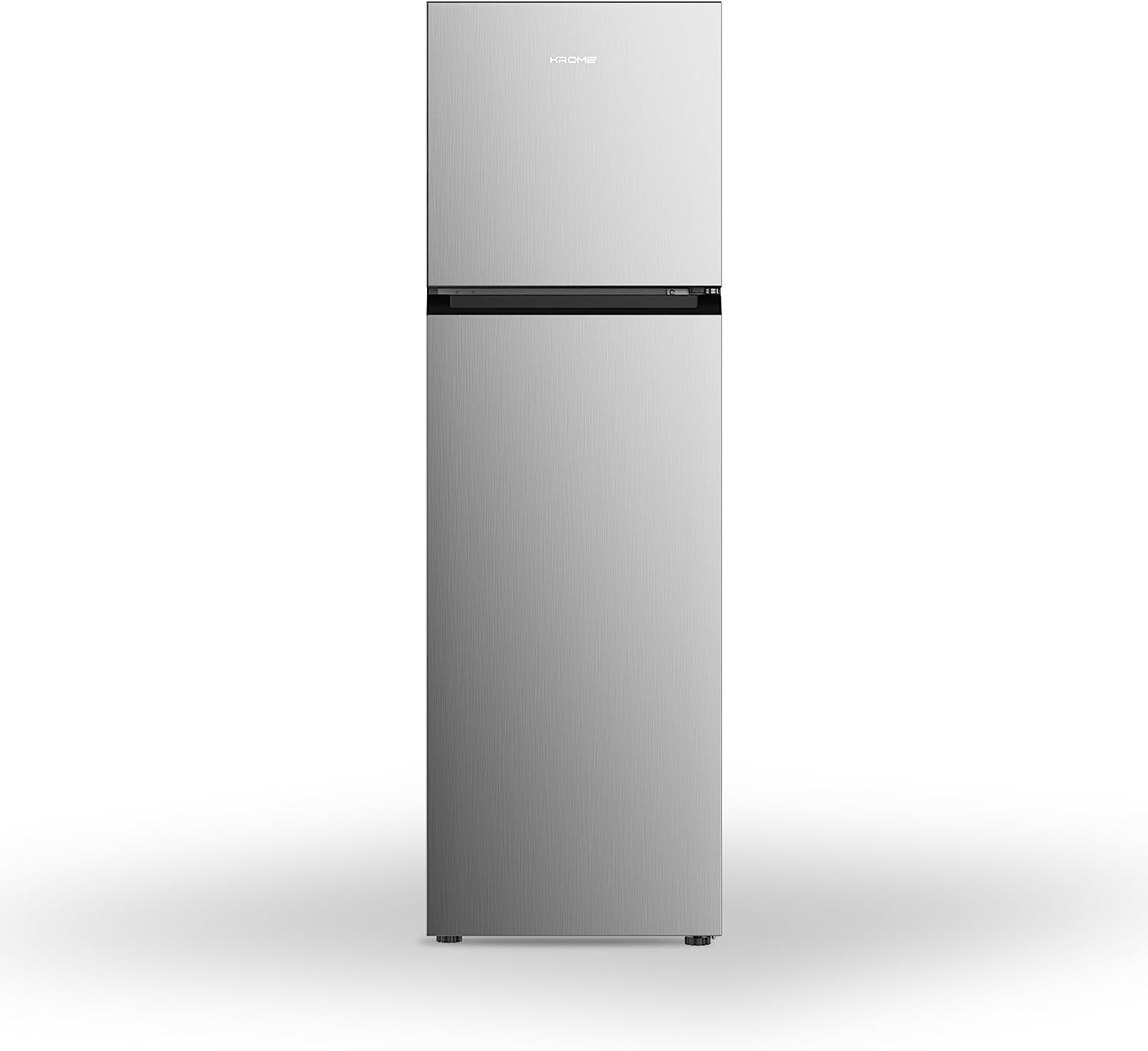 Krome 370L Top Mount Double Door Refrigerator, Automatic Defrost Freezer, A+ Energy Efficiency Grade, Big Capacity Fridge, Quick Cooling &amp; Long-Lasting Freshness, Silver, KR-REF370T