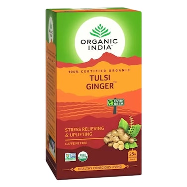 Organic India Tulsi And Ginger Tea Bags 25 Pieces