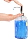 18 Oz Elegant Clear Glass Soap Dispenser with Rust Proof Stainless Steel Pump Refillable Liquid Hand Soap Dispenser for Bathroom Kitchen Home Décor