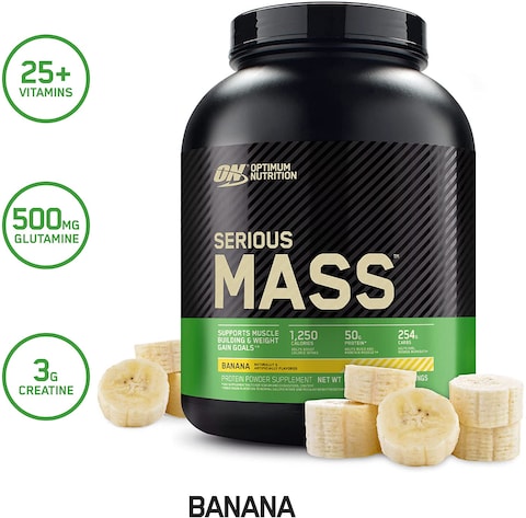 Optimum Nutrition Serious Mass Weight Gainer Protein Powder, Banana, 2.72 Kg