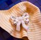 Silver Sequin Rhinestone Bow Christmas Hanging Decor 14x14cm