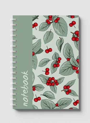Lowha Spiral Notebook With 60 Sheets And Hard Paper Covers With Abstarct Flower Design, For Jotting Notes And Reminders, For Work, University, School