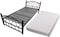 Karnak Heavy Duty Single Metal Steel Bed With Medicated Mattress Dimension 90x190cm Black