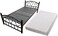 Karnak Heavy Duty Single Metal Steel Bed With Medicated Mattress Dimension 90x190cm Black