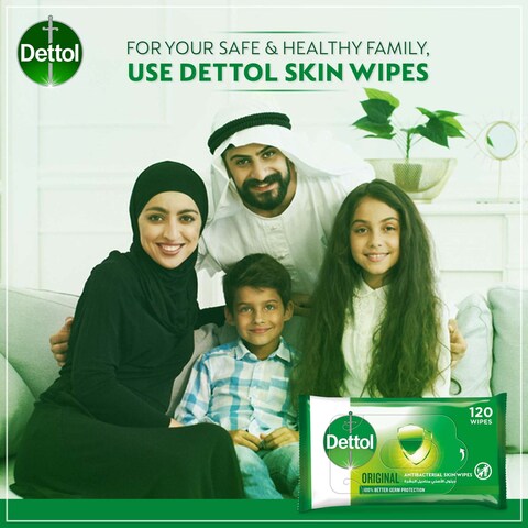 Dettol 2in1 Antibacterial Skin &amp; Surface Wipes, 120s Super Saver Pack