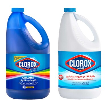  كلوركس مبيض - 1.89 لتر مع كلوركس للألوان - 2 لتر 