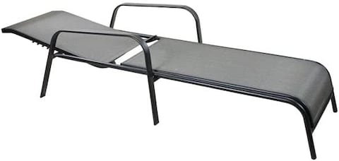 Yulan Outdoor Adjustable Reclining Patio Chaise Lounge, Gray And Black, 627