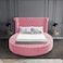In House Lotus Velvet Bed Frame - Queen - 200x160 cm - Light Pink