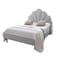 In House Napoli Velvet Bed Frame - Queen - 200x150 cm - White