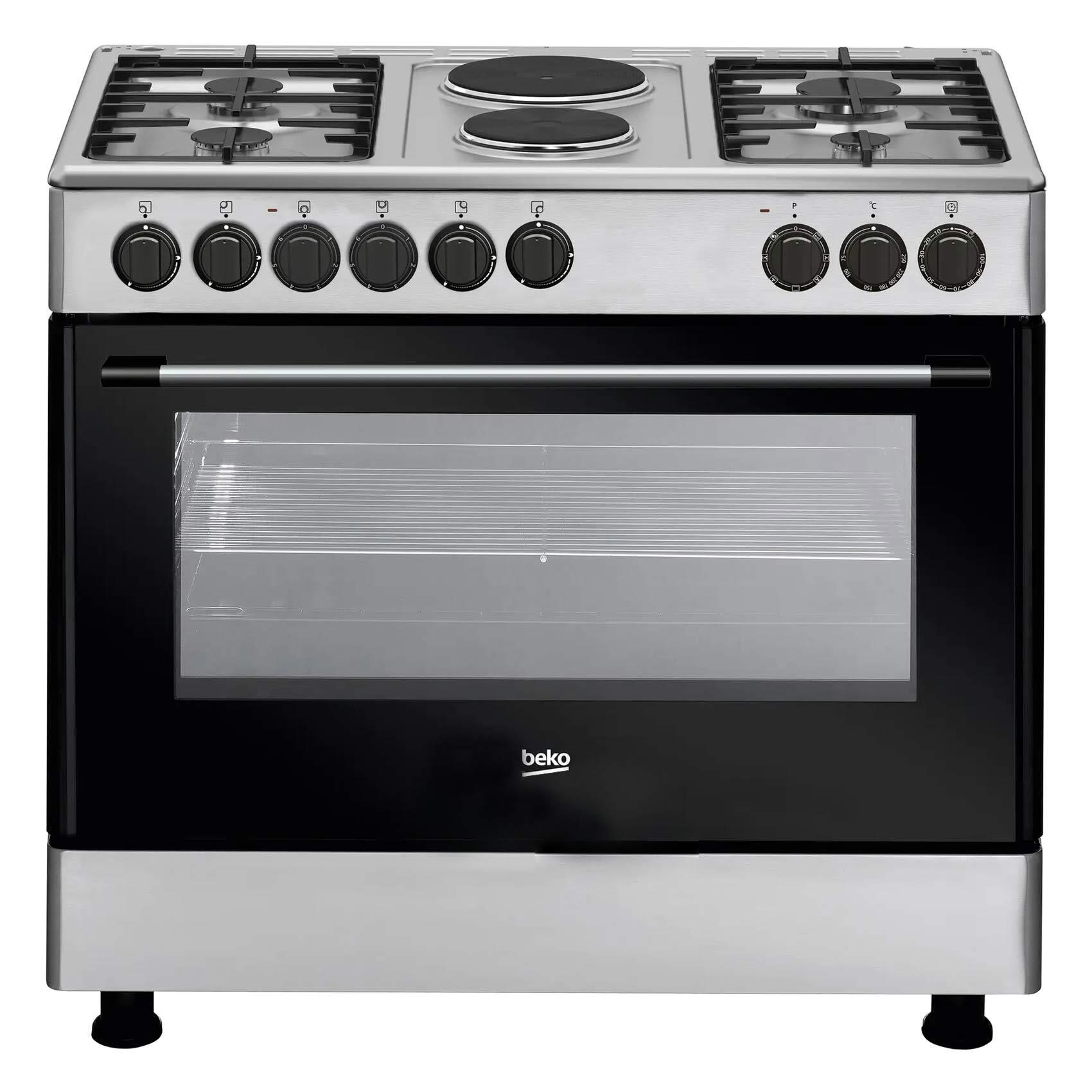 Beko GE 12121 DX 4+2 Gas With Electric Cooker Silver And Black