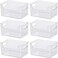 Atraux XL Clear Plastic Stackable Organizer Bins (Pack Of 6)