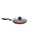 Royalford Fry Pan With Lid Red/Clear/Black 28Centimeter