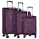 Eminent Expandable Trolley Luggage Set of 3 Bag Soft Suitcase for Unisex Travel Polyester Shell Lightweight with TSA lock Double Spinner Wheels E751SZ Purple