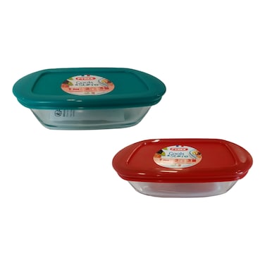 Pyrex Cook &amp; Store Rectangle Shaped Food Container Set 0.4L 2 PCS
