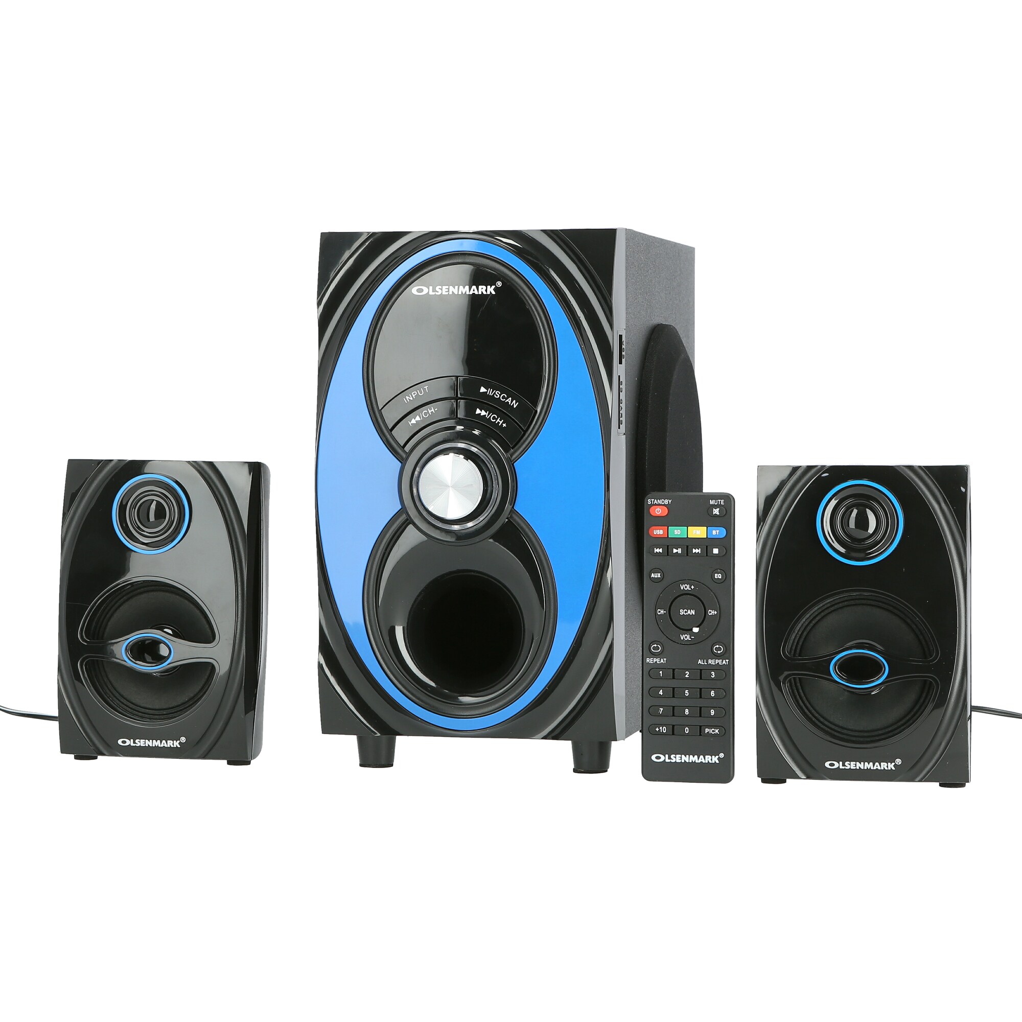 Buy Olsenmark 2.1 Ch Multimedia Speaker System - Subwoofer - Usb/Sd/Fm ...