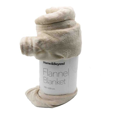 H&amp;B Flannel Blanket Taupe 160X220