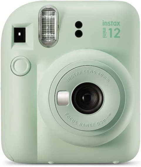 Fujifilm Instax Mini 12 Instant Film Camera, Auto Exposure With Built-In Selfie Lens, Mint Green