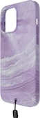 BodyGuardz Carve Marble designed for iPhone 15 PRO compatible with MagSafe case cover with Lanyard - Purple/White