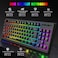 HXSJ 2.4G Wireless Keyboard 87 Keys Multimedia Function RGB Backlit Rechargeable Keyboard for Computer Laptop Home Office (L100 Black)