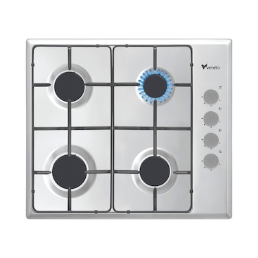 Veneto 4 Burner Built-in Hob H3X66G4VE.VN Silver 60cm